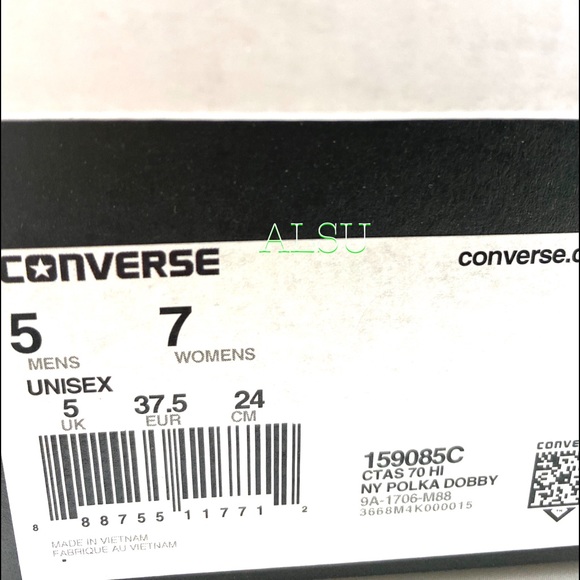 Convers 🔥SALE!🔥 BLANK CANVAS Chuck 70 NY Polka Debby Women Size 159085C - Picture 9 of 9